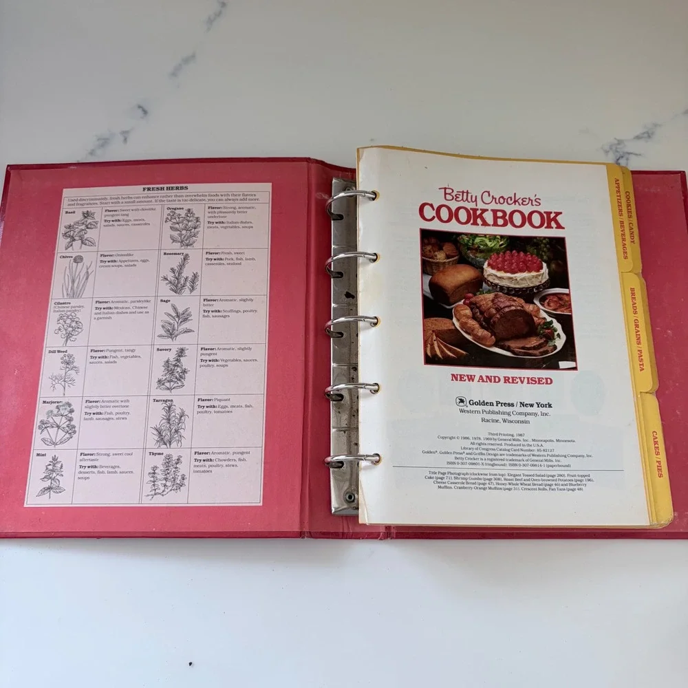 Vintage Betty Crocker Cookbook 1987 Red Ring Bound New and Revised Golden Press